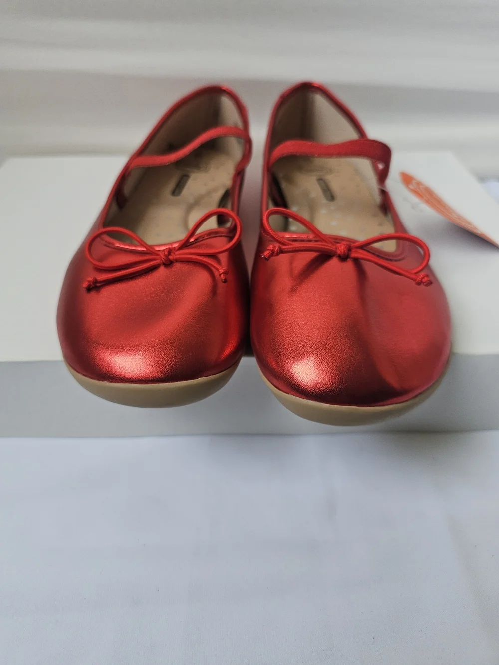 Wonder Nation Red Metallic Ballet Flats Mary Jane Strap NWT Size 6